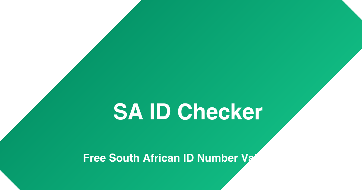 SA ID Number Check | Free ID Checker South Africa - Check ID Numbers ...